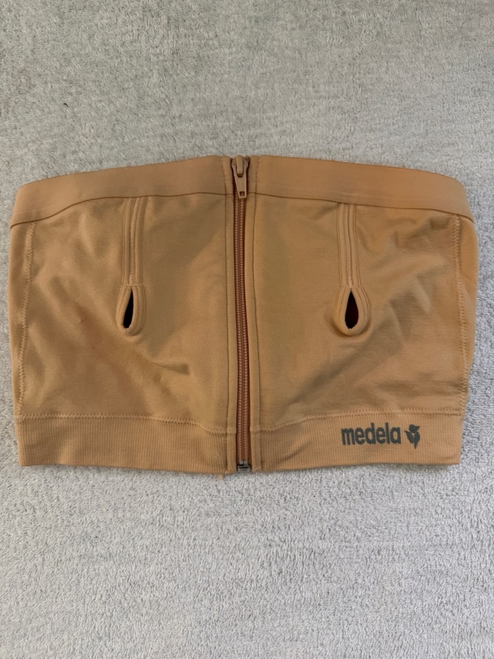 Medela Easy Expression Front Zip Nursing Bandeau Bra Hands Free Pumping Bustier